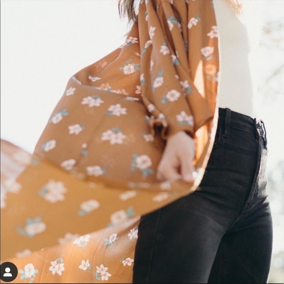 CJLA Rust Floral Kimono - Picture 2 of 5